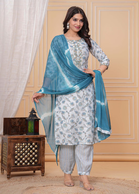 AKSHUNA Women Kurti Pant Dupatta Set