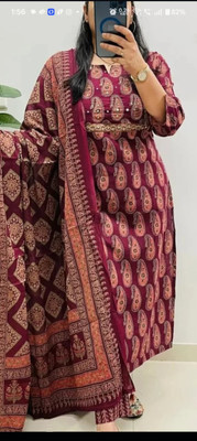 CHECHI Printed Kurta, Palazzo & Dupatta Set