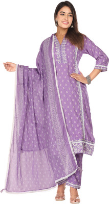 NANAK FEB Embroidered Anarkali Kurta, Bottom & Dupatta Set