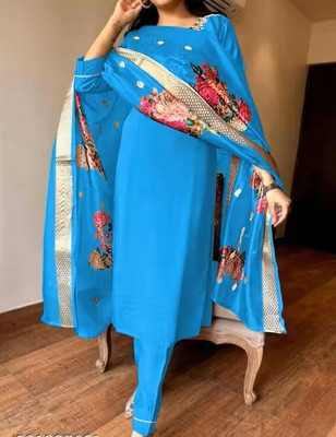 murlidhar creation Solid Kurta, Palazzo & Dupatta Set