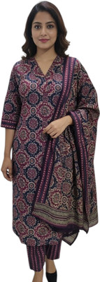 Profitrs Printed Kurta, Trouser/Pant & Dupatta Set