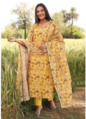 R CREATION Floral Print Kurta, Trouser/Pant & Dupatta Set