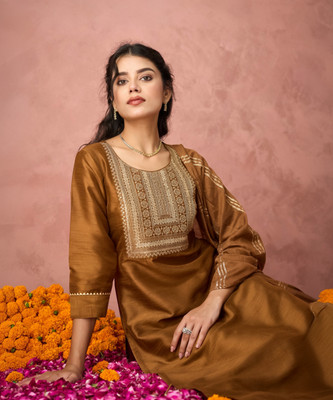 Hritika Embroidered, Embellished Kurta, Trouser/Pant & Dupatta Set