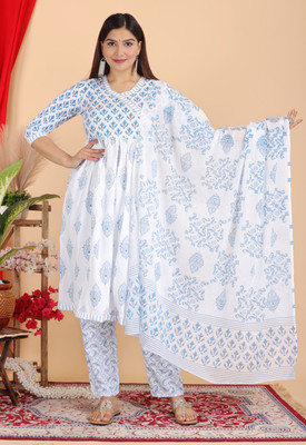 ALIEF COLLECTION Printed Anarkali Kurta, Bottom & Dupatta Set