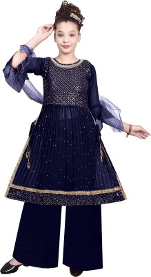 Kitty Fashion Embellished Kurta, Palazzo & Dupatta Set