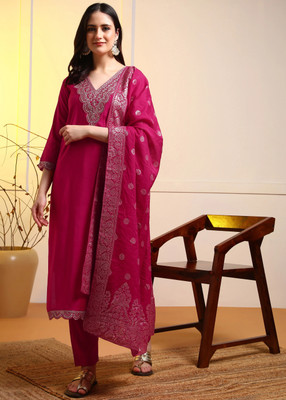 New Ethnic 4 You Embroidered Kurta, Salwar & Dupatta Set