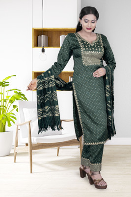 SABRANG MIX & MATCH Embroidered Kurta, Trouser/Pant & Dupatta Set