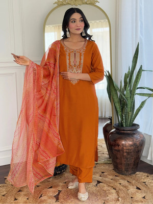 Tylissa Solid Kurta, Trouser/Pant & Dupatta Set