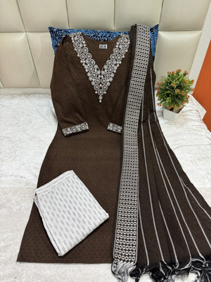 RUA COLLECTION Embroidered, Self Design Kurta, Trouser/Pant & Dupatta Set