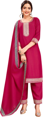 CRVIMPEX Embroidered Kurta, Trouser/Pant & Dupatta Set