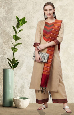 AnAdhTex Striped Kurta, Trouser/Pant & Dupatta Set