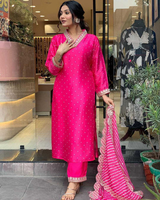 TrendyZCloth Embroidered Kurta, Trouser/Pant & Dupatta Set