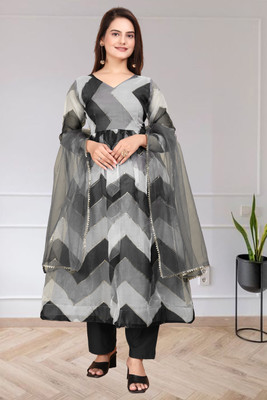 NIRYA FASHION Printed Anarkali Kurta, Bottom & Dupatta Set