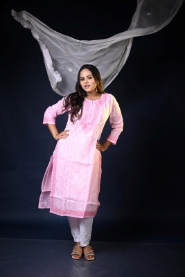 MALKIAT Embroidered Kurta, Trouser/Pant & Dupatta Set