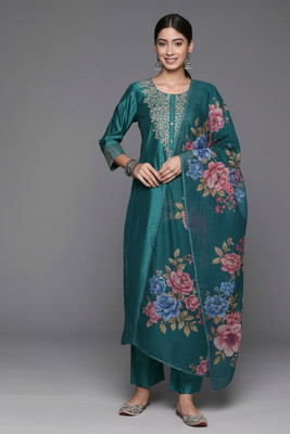Glamero Fashions Woven Kurta, Trouser/Pant & Dupatta Set