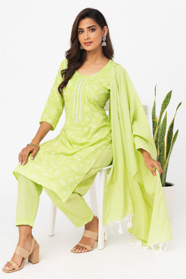 kings of md Printed Kurta, Trouser/Pant & Dupatta Set