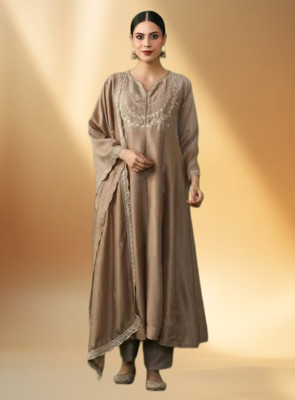 KHANJAN FASHION Embroidered Kurta, Palazzo & Dupatta Set