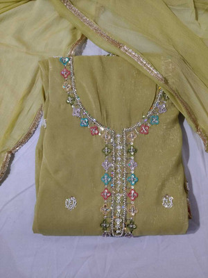 AmanVastra Embroidered Kurta, Sharara & Dupatta Set