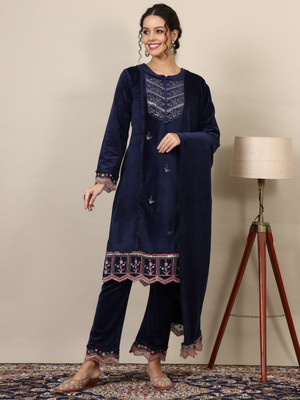 WOMENSIO Embroidered Kurta, Trouser/Pant & Dupatta Set
