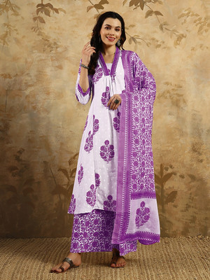 JAPNAAM Printed Kurta, Trouser/Pant & Dupatta Set