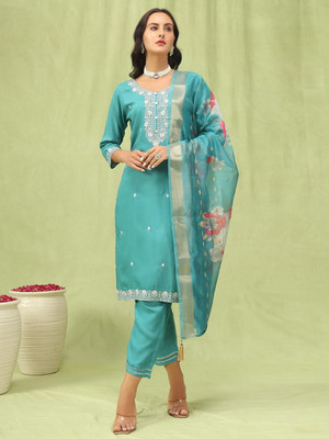 TARTAM Embroidered, Solid Kurta, Trouser/Pant & Dupatta Set