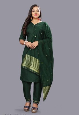 CreationRajvi Self Design Kurta, Palazzo & Dupatta Set