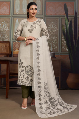 Label Aarna Printed Kurta, Trouser/Pant & Dupatta Set