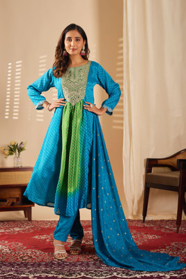 Tylissa Embroidered Anarkali Kurta, Bottom & Dupatta Set