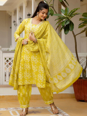 PRAVIK Printed Kurta, Trouser/Pant & Dupatta Set