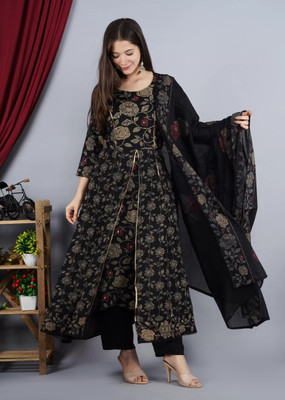KROWFLY Printed Kurta, Trouser/Pant & Dupatta Set
