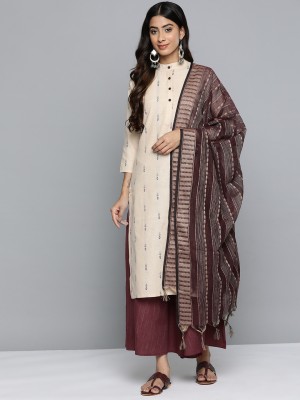 Jompers Woven Kurta, Palazzo & Dupatta Set