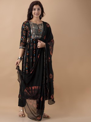 QUEENSFAB Embroidered Kurta, Trouser/Pant & Dupatta Set