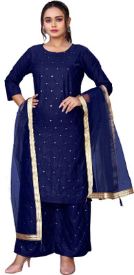 HOC's Embellished Kurta, Palazzo & Dupatta Set