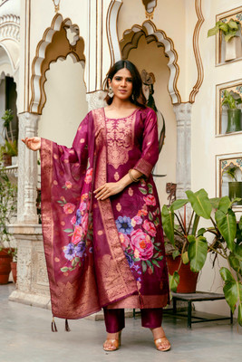 KIONA FAB Floral Print Kurta, Trouser/Pant & Dupatta Set