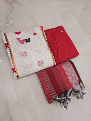 TEXTILEhub Printed Kurta, Trouser/Pant & Dupatta Set