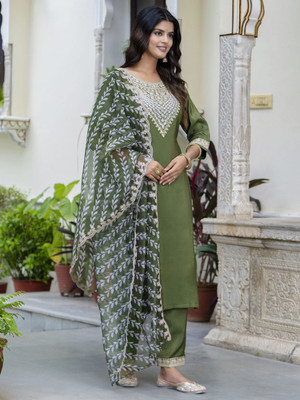VredeVogel Embroidered Kurta, Trouser/Pant & Dupatta Set