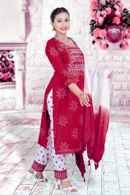 SABRANG MIX & MATCH Embroidered Kurta, Trouser/Pant & Dupatta Set