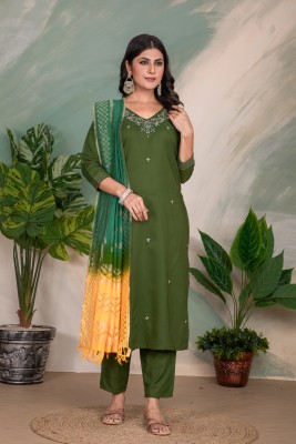 Yamuna Prime Embroidered Kurta, Trouser/Pant & Dupatta Set