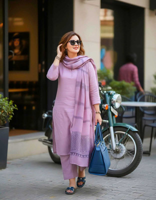 INSPIREFASHION Solid Kurta, Salwar & Dupatta Set
