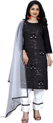 HOUSE OF COMMON Embellished Kurta, Churidar & Dupatta Set