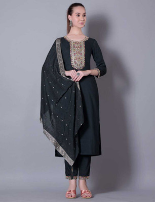 Ananta Creation Embroidered Kurta, Trouser/Pant & Dupatta Set