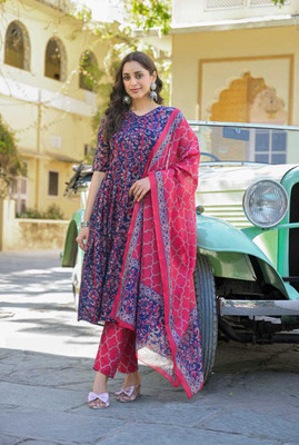 Chandreeka Printed Kurta, Palazzo & Dupatta Set