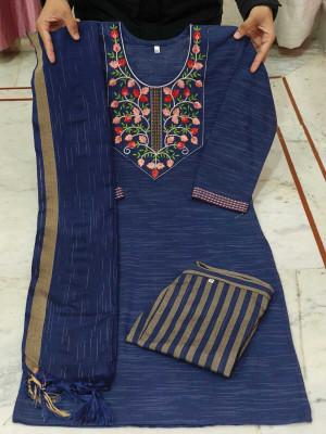 AZM INDUSTRIES Embroidered Kurta, Trouser/Pant & Dupatta Set