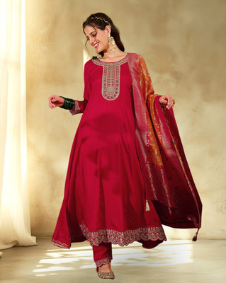 Tasrika Embroidered Kurta, Trouser/Pant & Dupatta Set