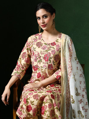 Jaipur Kurti Printed Kurta, Trouser/Pant & Dupatta Set