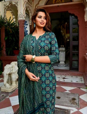 SANTPRERANA Printed Kurta, Salwar & Dupatta Set