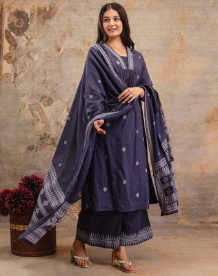 Tasrika Printed Kurta, Palazzo & Dupatta Set