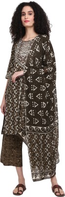 V-MART Printed Kurta, Palazzo & Dupatta Set