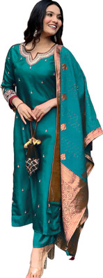 J4 Fab Embroidered Kurta, Trouser/Pant & Dupatta Set