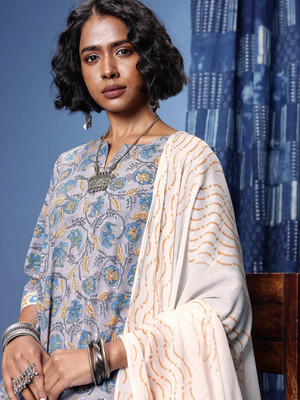 Taavi Printed Kurta, Trouser/Pant & Dupatta Set
